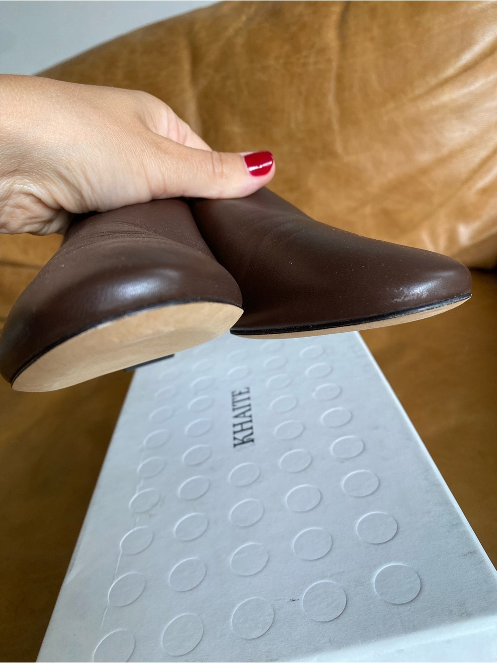 Khaite Otto Brown Leather Mules. Size 36. - Picture 12 of 15